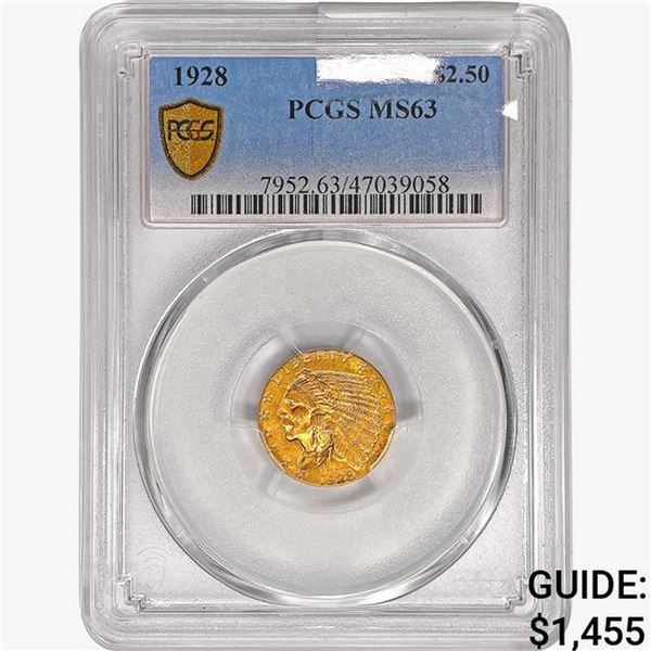 1928 $2.50 Gold Quarter Eagle PCGS MS63