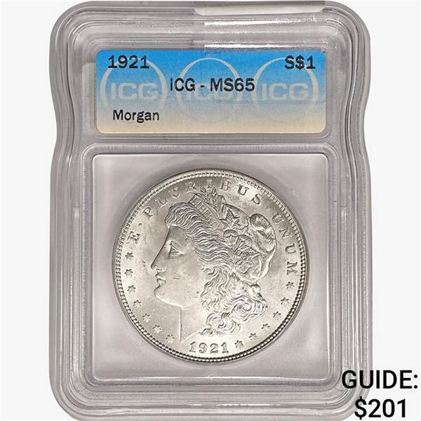 1921 Morgan Silver Dollar ICG MS65