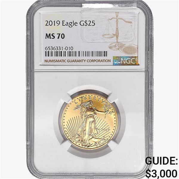 2019 $25 1/2oz. American Gold Eagle NGC MS70