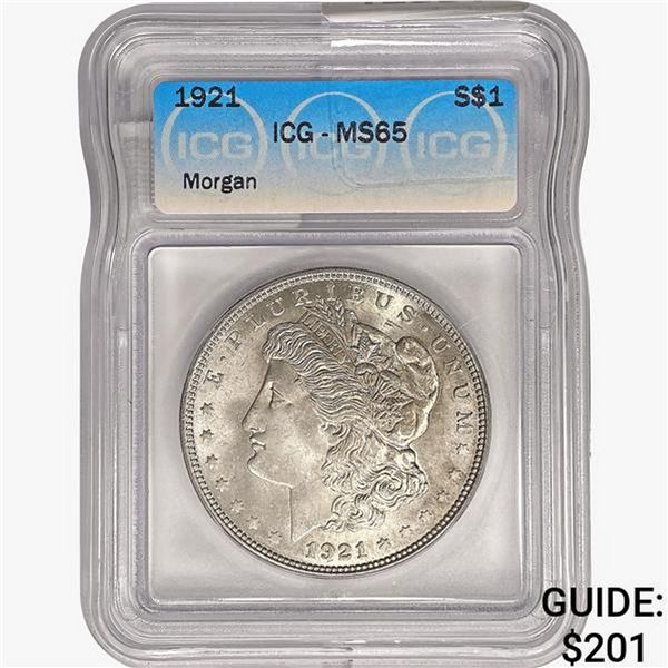 1921 Morgan Silver Dollar ICG MS65