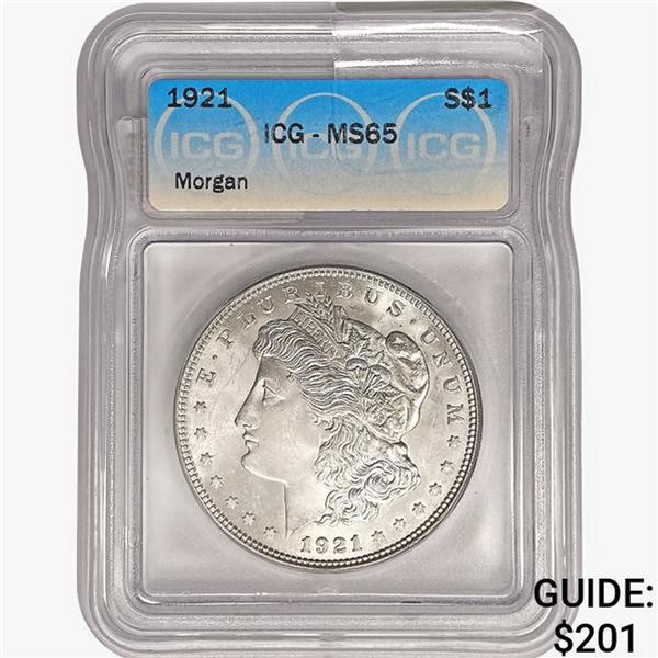 1921 Morgan Silver Dollar ICG MS65