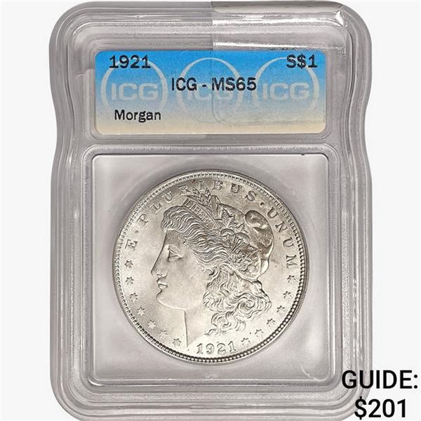 1921 Morgan Silver Dollar ICG MS65