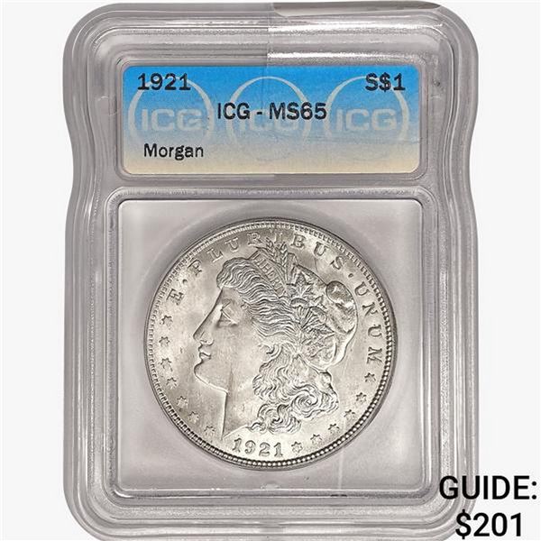 1921 Morgan Silver Dollar ICG MS65