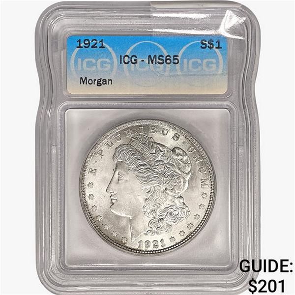 1921 Morgan Silver Dollar ICG MS65