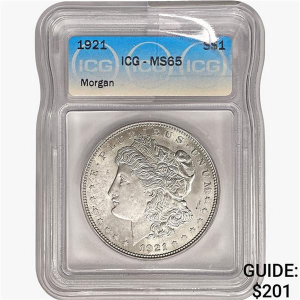 1921 Morgan Silver Dollar ICG MS65