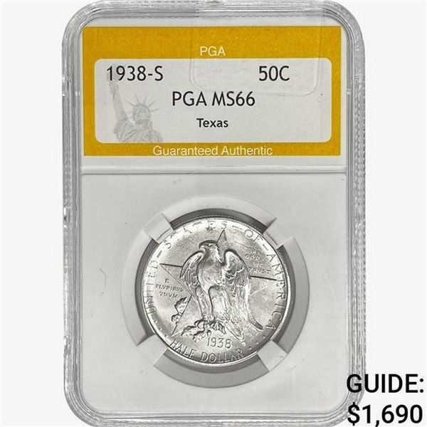 1938-S Texas Half Dollar PGA MS66