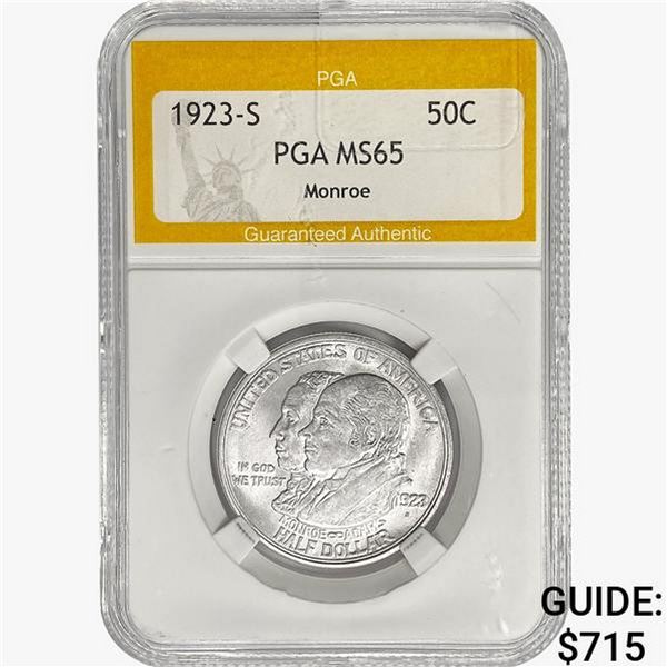 1923-S Monroe Half Dollar PGA MS65