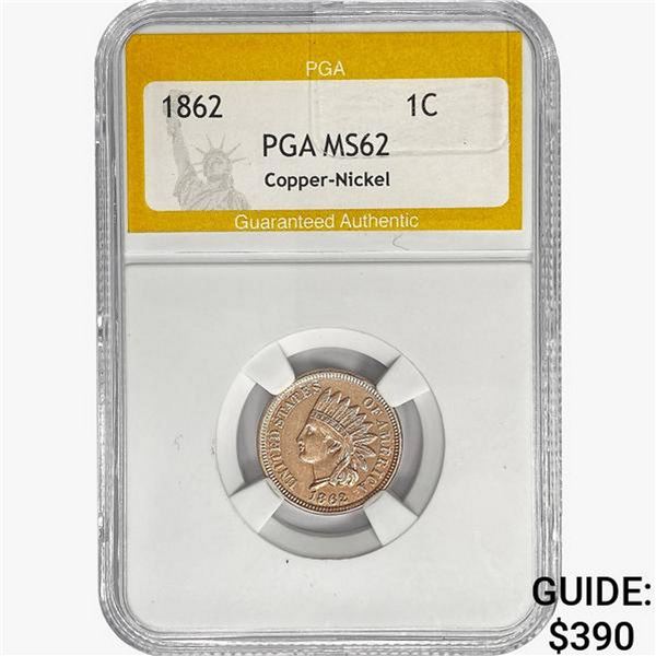 1862 Indian Head Cent PGA MS62 Copper-Nickel