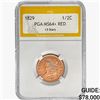Image 1 : 1829 Classic Head Half Cent PGA MS64+ RED 13 Stars
