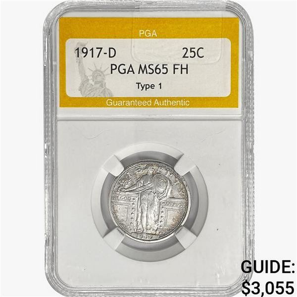 1917-D Standing Liberty Quarter PGA MS65 FH Type 1