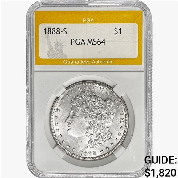 1888-S Morgan Silver Dollar PGA MS64