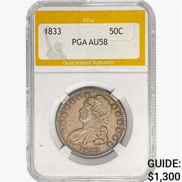 1833 Capped Bust Half Dollar PGA AU58
