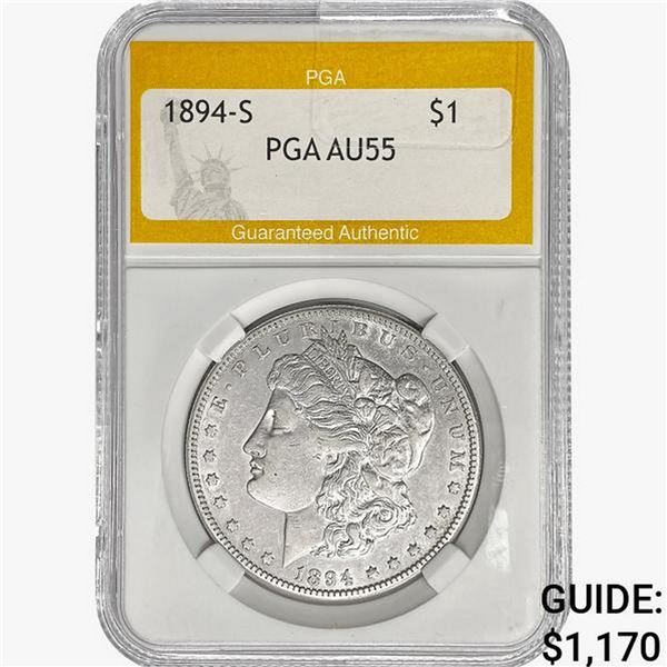 1894-S Morgan Silver Dollar PGA AU55
