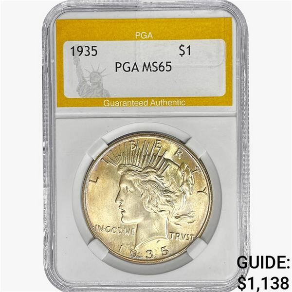 1935 Silver Peace Dollar PGA MS65