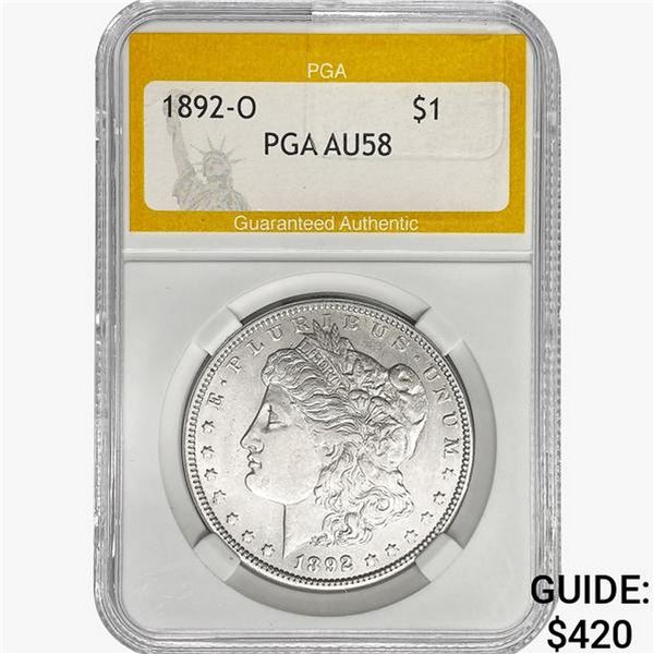 1892-O Morgan Silver Dollar PGA AU58