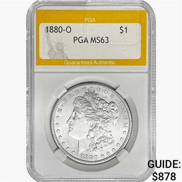 1880-O Morgan Silver Dollar PGA MS63