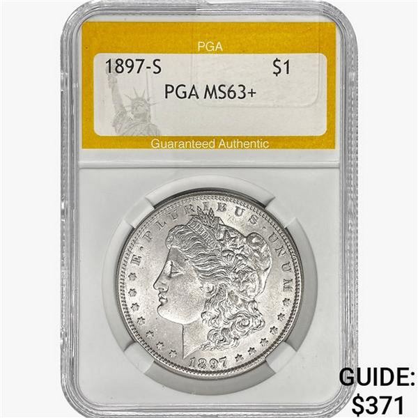 1897-S Morgan Silver Dollar PGA MS63+