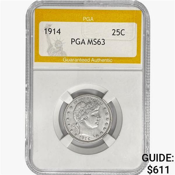 1914 Barber Quarter PGA MS63
