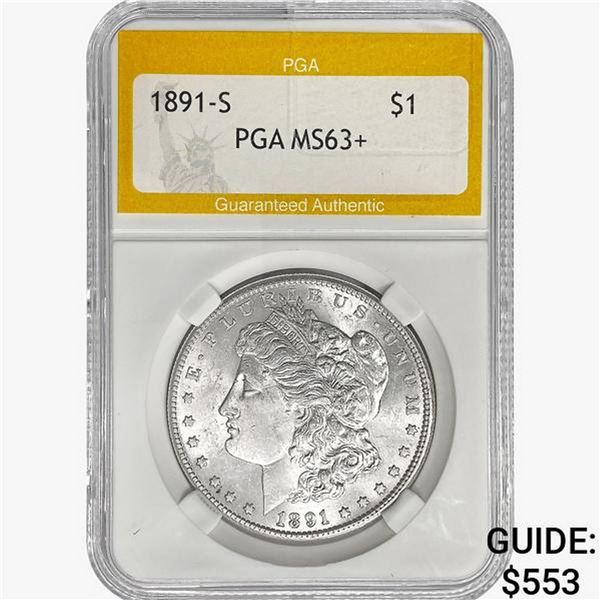 1891-S Morgan Silver Dollar PGA MS63+