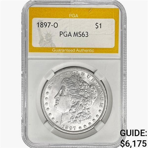 1897-O Morgan Silver Dollar PGA MS63