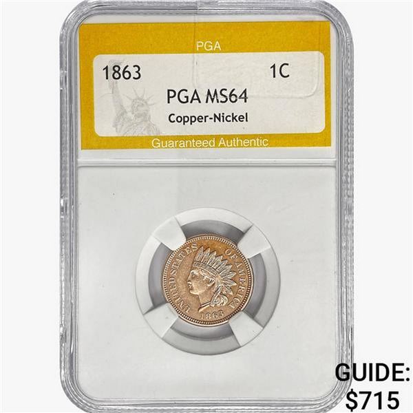1863 Indian Head Cent PGA MS64 Copper-Nickel