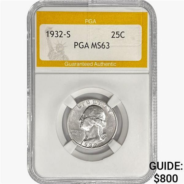 1932-S Washington Silver Quarter PGA MS63