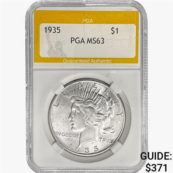 1935 Silver Peace Dollar PGA MS63