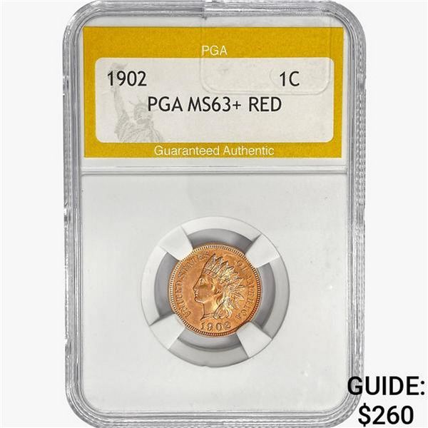 1902 Wheat Cent PGA MS63+ RED