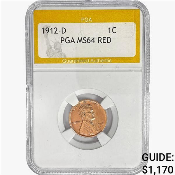 1912-D Wheat Cent PGA MS64 RED