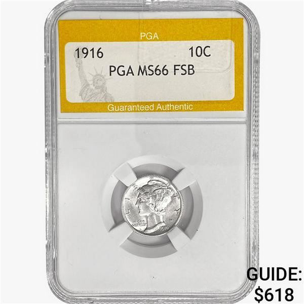 1916 Mercury Silver Dime PGA MS66 FSB