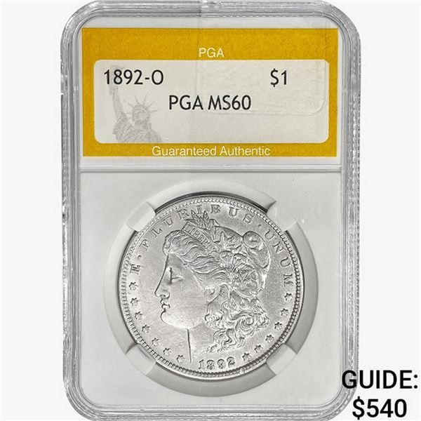 1892-O Morgan Silver Dollar PGA MS60