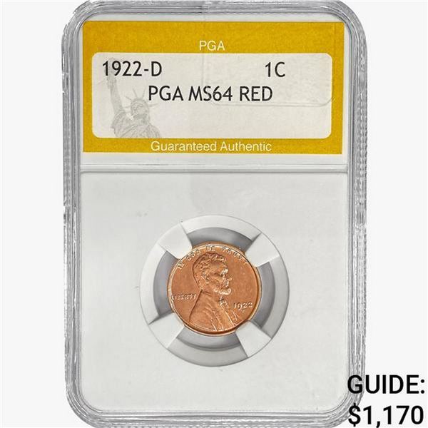 1922-D Wheat Cent PGA MS64 RED