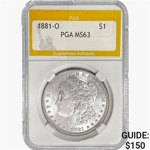 1881-O Morgan Silver Dollar PGA MS63