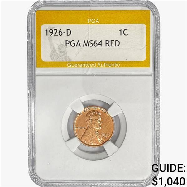 1926-D Wheat Cent PGA MS64 RED