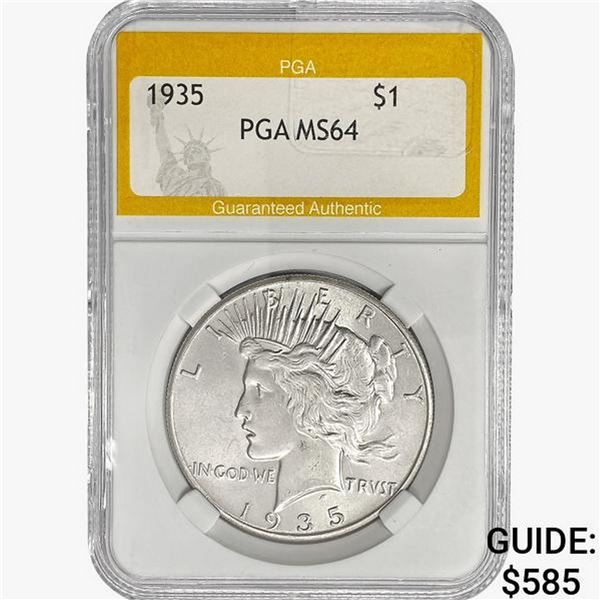 1935 Silver Peace Dollar PGA MS64