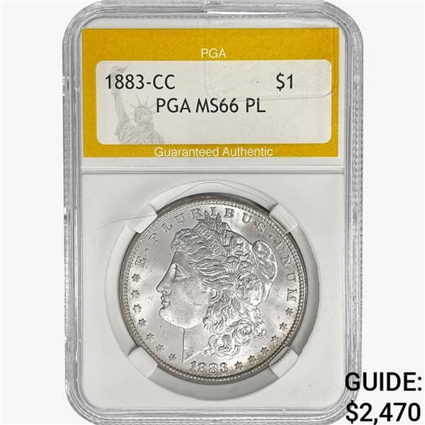1883-CC Morgan Silver Dollar PGA MS66 PL