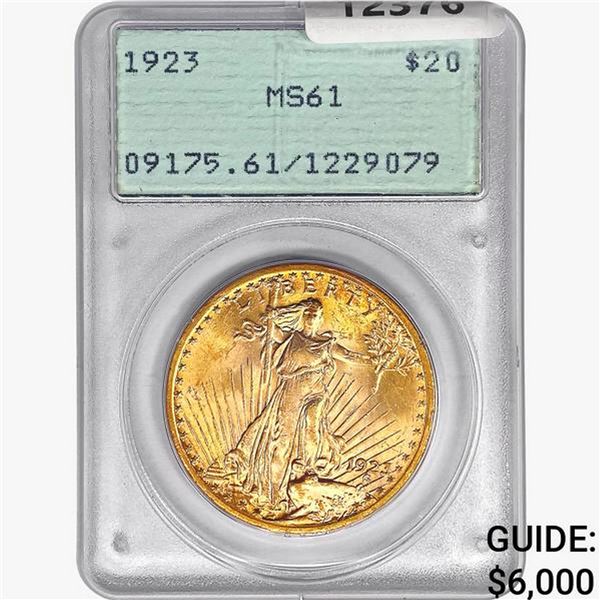 1923 $20 Gold Double Eagle PCGS MS61
