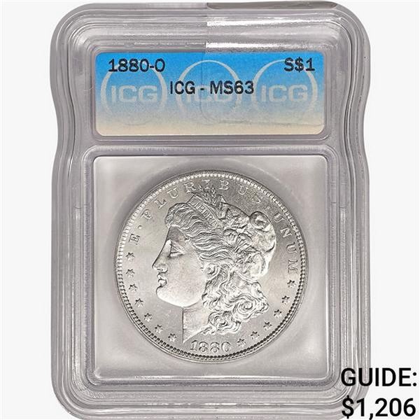 1880-O Morgan Silver Dollar ICG MS63