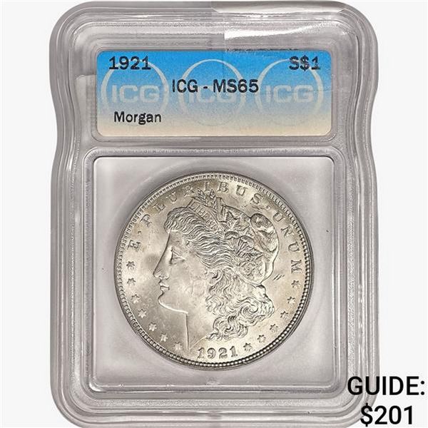 1921 Morgan Silver Dollar ICG MS65