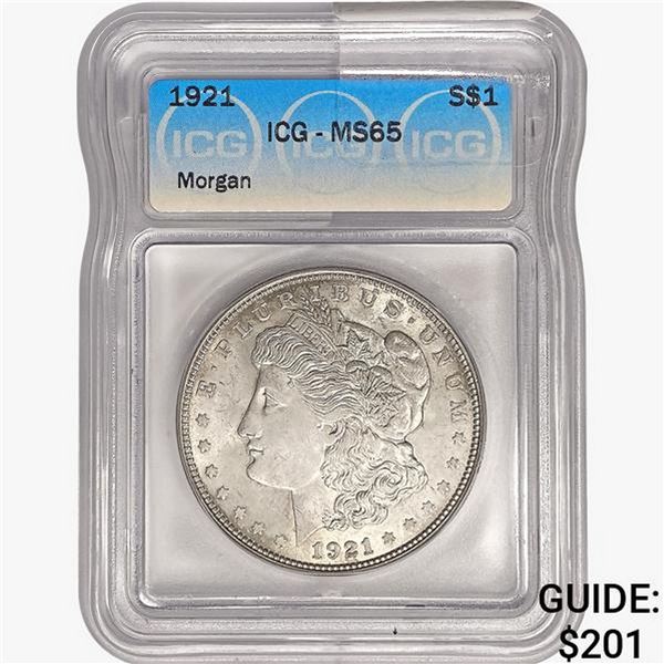 1921 Morgan Silver Dollar ICG MS65