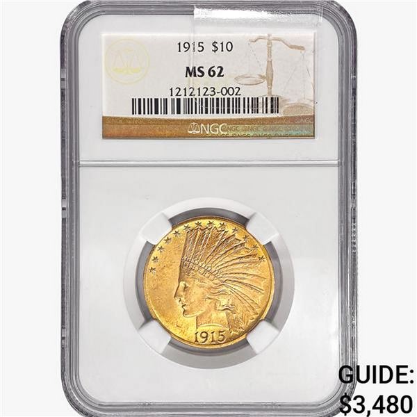 1915 $10 Gold Eagle NGC MS62