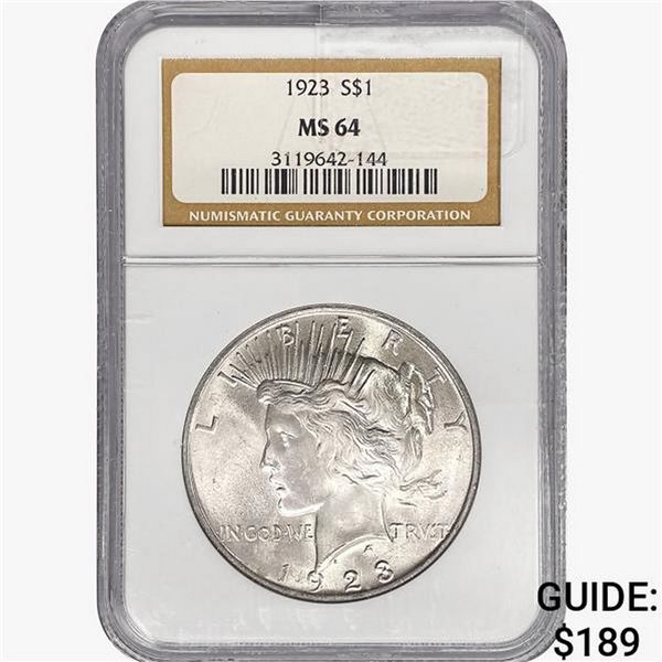 1923 Silver Peace Dollar NGC MS64