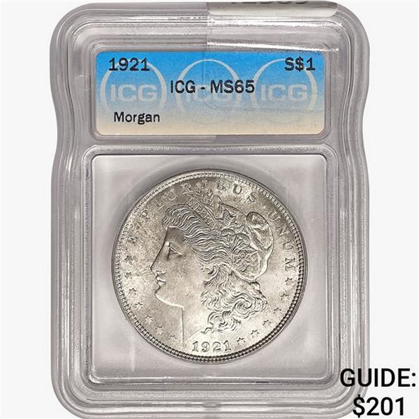 1921 Morgan Silver Dollar ICG MS65