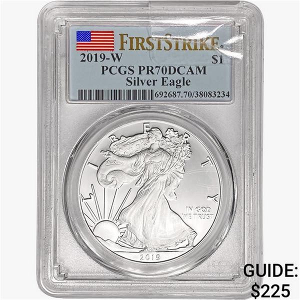 2019-W American 1oz SILV Eagle PCGS PR70 DCAM