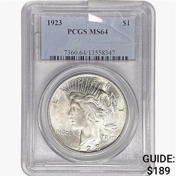 1923 Silver Peace Dollar PCGS MS64