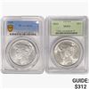 Image 1 : [2] Peace Silver Dollars PCGS MS63 [1923, 1925]