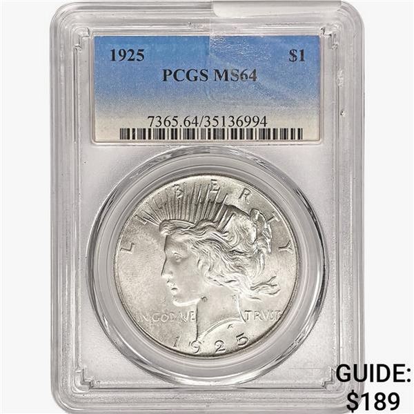 1925 Silver Peace Dollar PCGS MS64