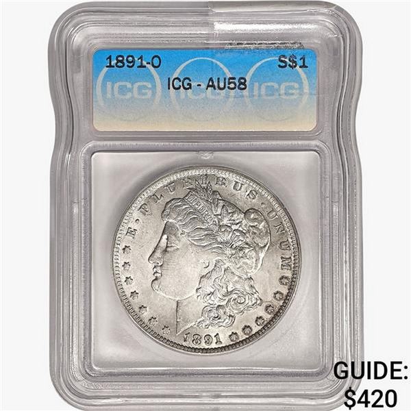 1891-O Morgan Silver Dollar ICG AU58