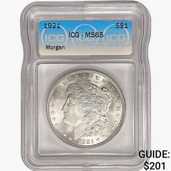 1921 Morgan Silver Dollar ICG MS65