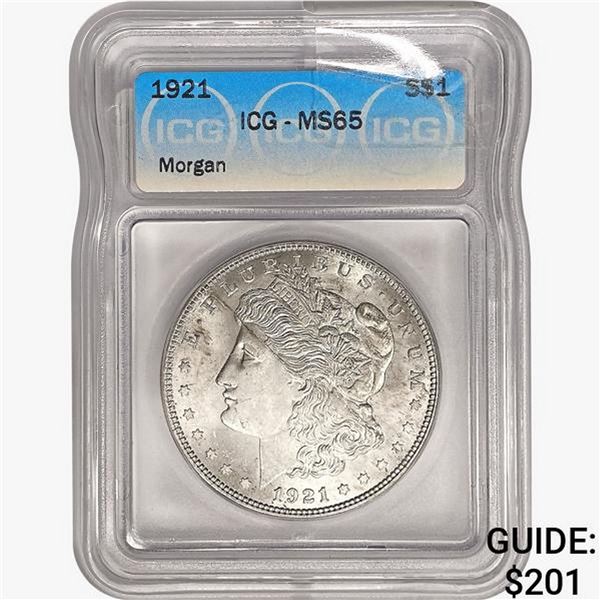 1921 Morgan Silver Dollar ICG MS65